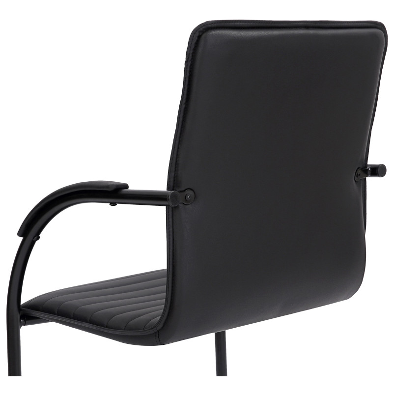 Chaise visiteur Tira en cuir artificiel | noir/noir