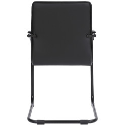 Chaise visiteur Tira en cuir artificiel | noir/noir