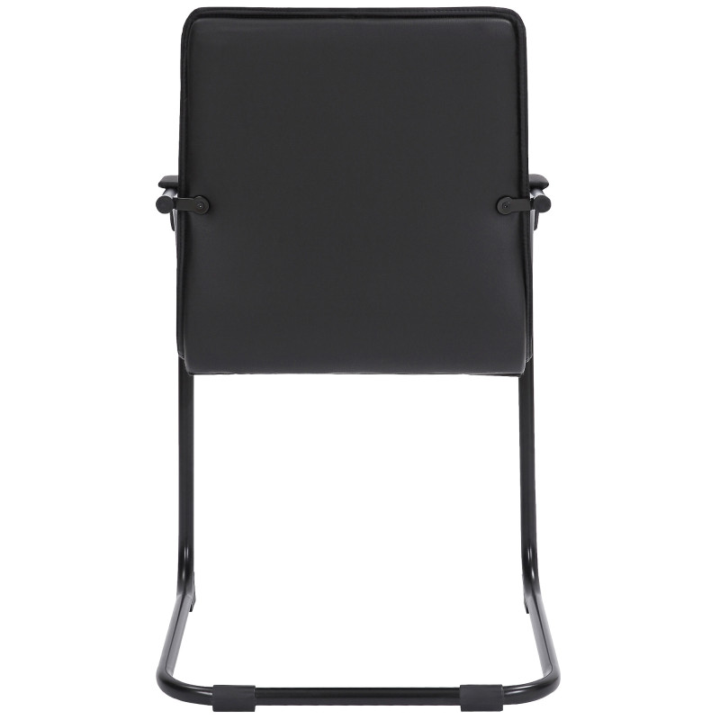 Chaise visiteur Tira en cuir artificiel | noir/noir