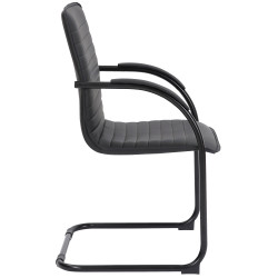 Lot de 2 chaises visiteurs Tira en cuir artificiel | noir/noir