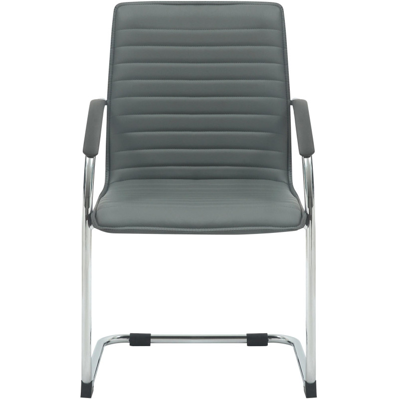 Lot de 2 chaises visiteurs Tira en cuir artificiel | gris