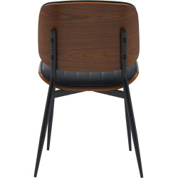 Chaise visiteur Tiffin en cuir artificiel | noyer/noir
