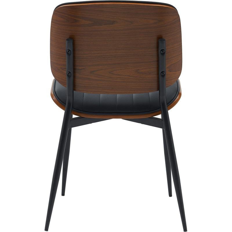 Chaise visiteur Tiffin en cuir artificiel | noyer/noir