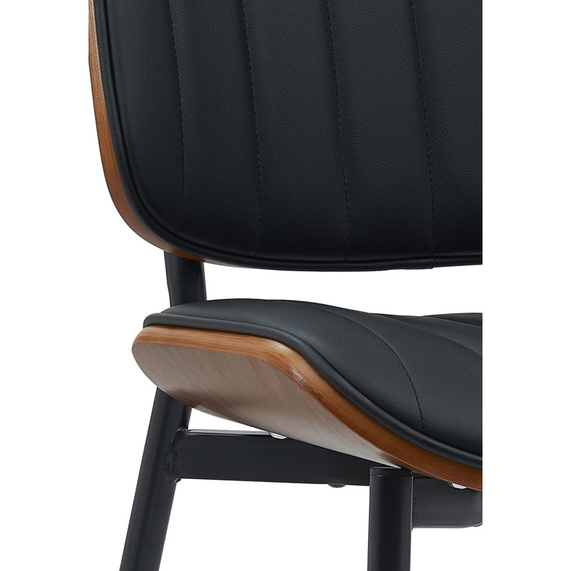 Chaise visiteur Tiffin en cuir artificiel | noyer/noir
