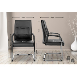 Ensemble de 2 chaises visiteurs Hobart | noir