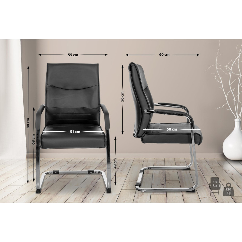 Ensemble de 2 chaises visiteurs Hobart | noir