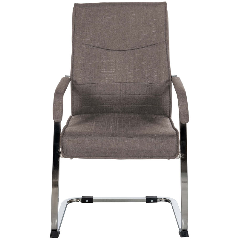 Lot de 2 chaises visiteurs en tissu Hobart | gris foncé
