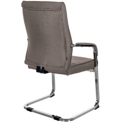 Lot de 2 chaises visiteurs en tissu Hobart | gris foncé