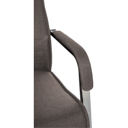 Lot de 2 chaises visiteurs en tissu Hobart | gris foncé