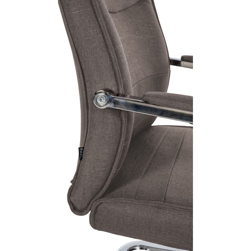 Lot de 2 chaises visiteurs en tissu Hobart | gris foncé