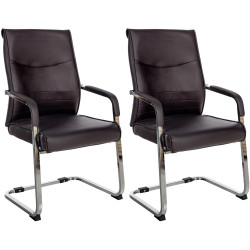 Ensemble de 2 chaises visiteurs Hobart | brun