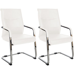 Ensemble de 2 chaises visiteurs Hobart | blanc