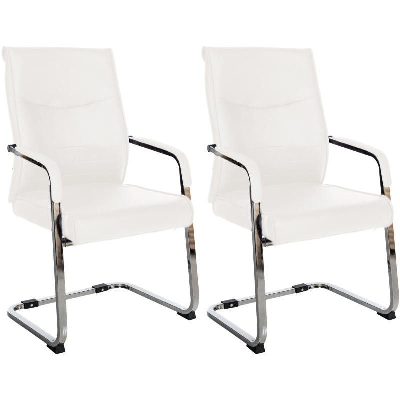 Ensemble de 2 chaises visiteurs Hobart | blanc