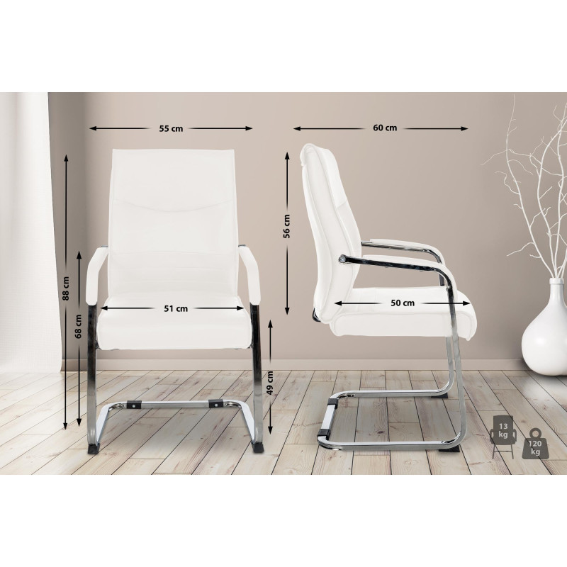 Ensemble de 2 chaises visiteurs Hobart | blanc