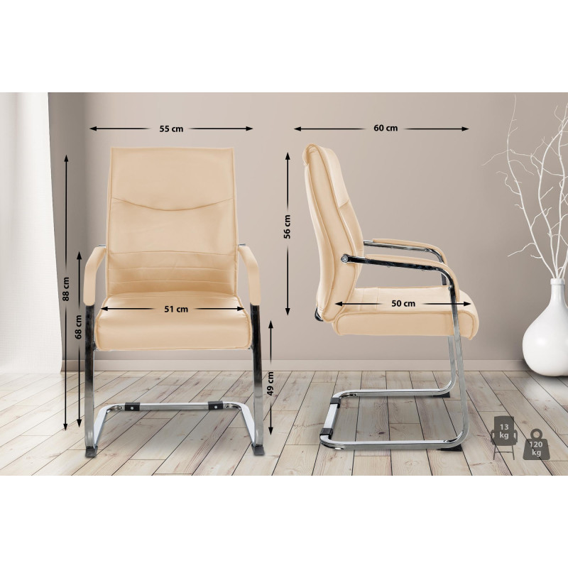 Ensemble de 2 chaises visiteurs Hobart | kaki