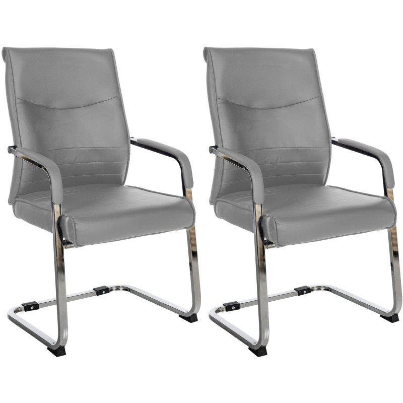 Ensemble de 2 chaises visiteurs Hobart | gris