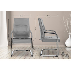 Ensemble de 2 chaises visiteurs Hobart | gris