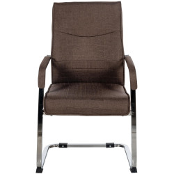 Lot de 2 chaises visiteurs en tissu Hobart | brun