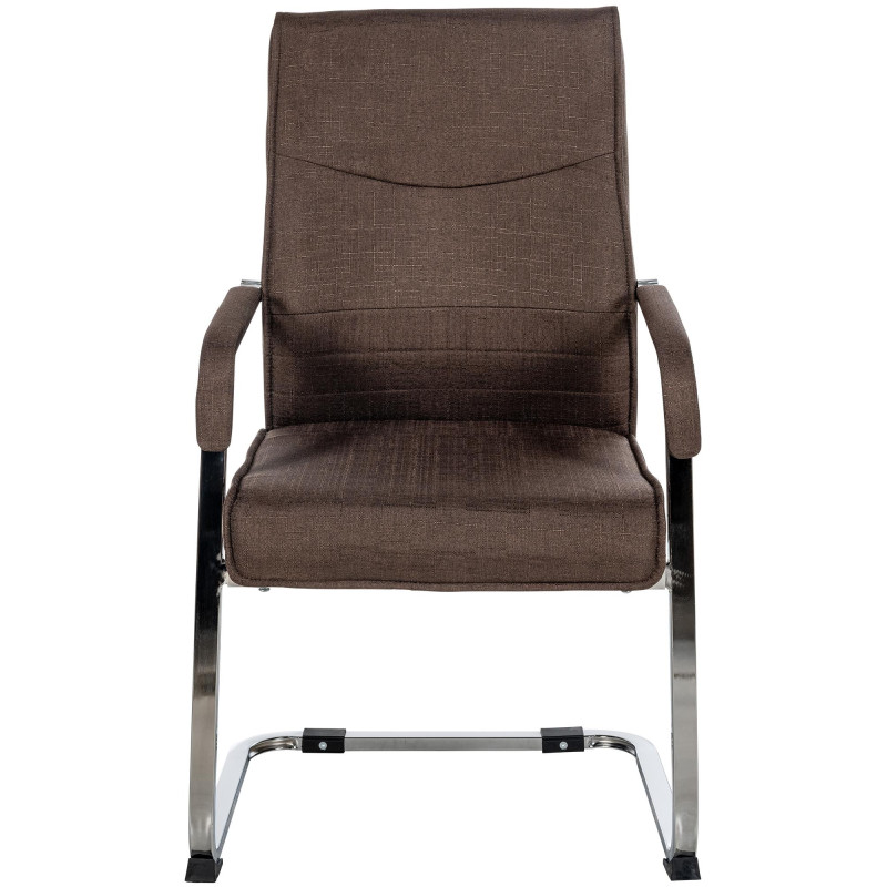 Lot de 2 chaises visiteurs en tissu Hobart | brun