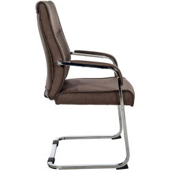 Lot de 2 chaises visiteurs en tissu Hobart | brun