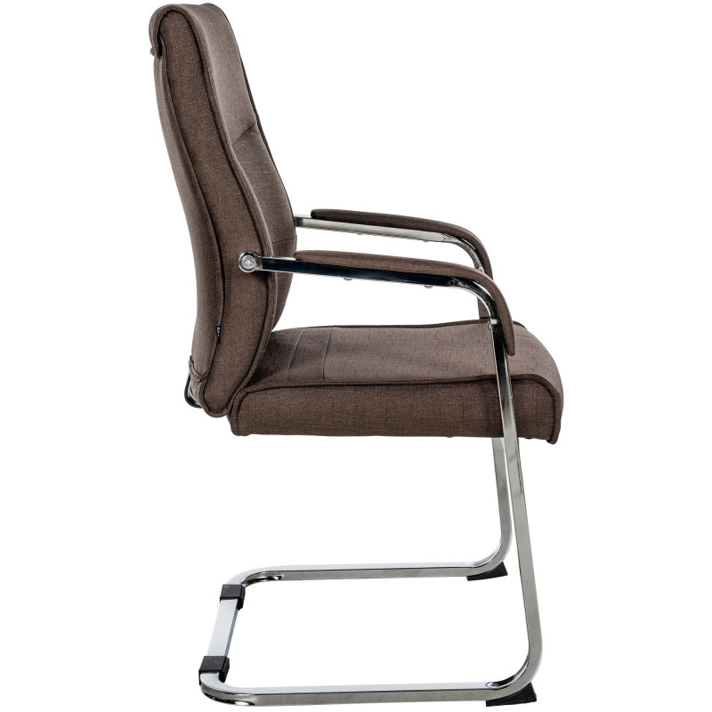 Lot de 2 chaises visiteurs en tissu Hobart | brun