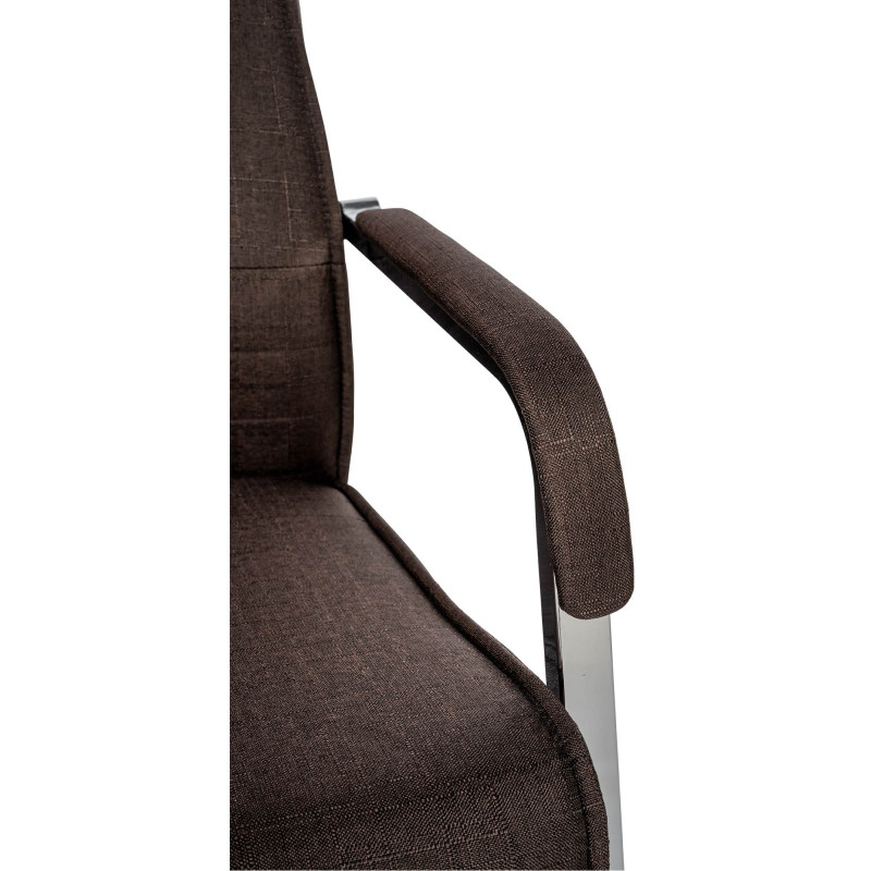 Lot de 2 chaises visiteurs en tissu Hobart | brun