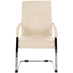 Lot de 2 chaises visiteurs en tissu Hobart | crème