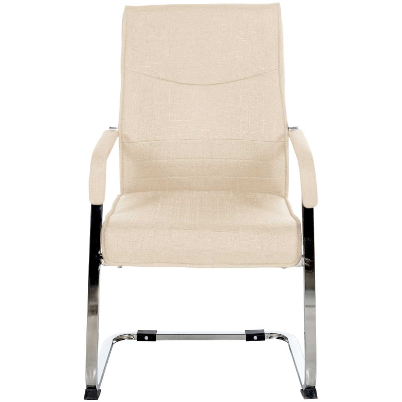 Lot de 2 chaises visiteurs en tissu Hobart | crème
