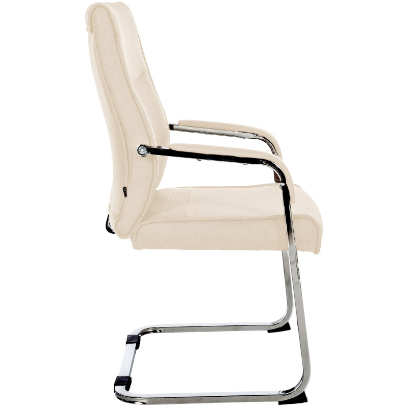 Lot de 2 chaises visiteurs en tissu Hobart | crème