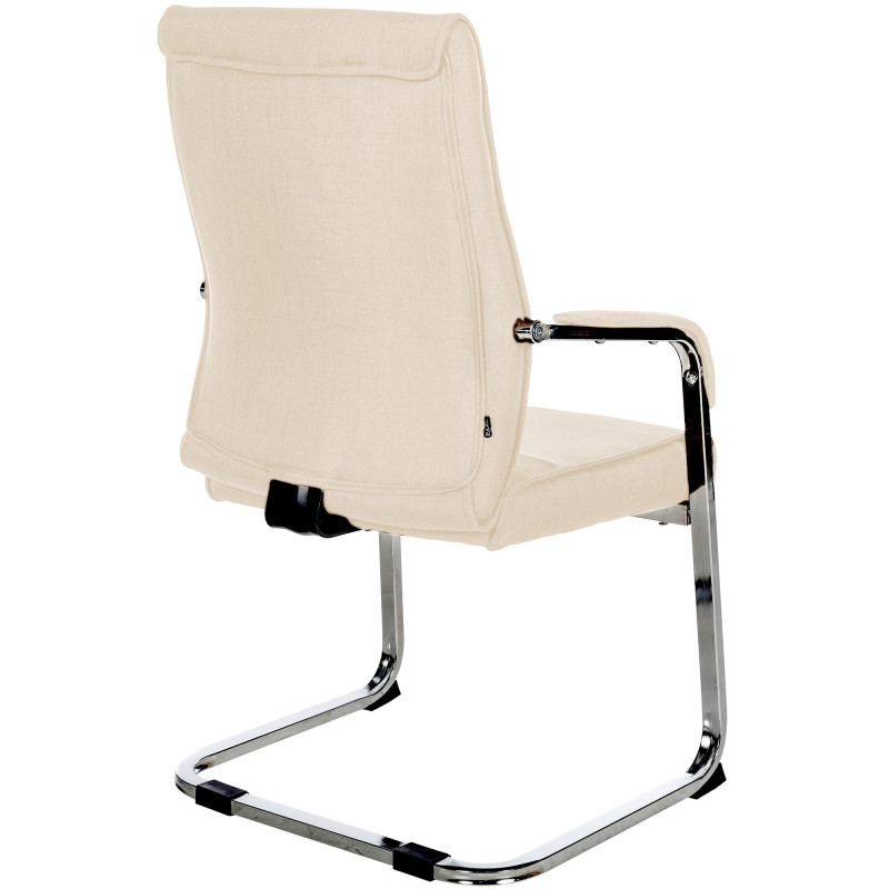Lot de 2 chaises visiteurs en tissu Hobart | crème
