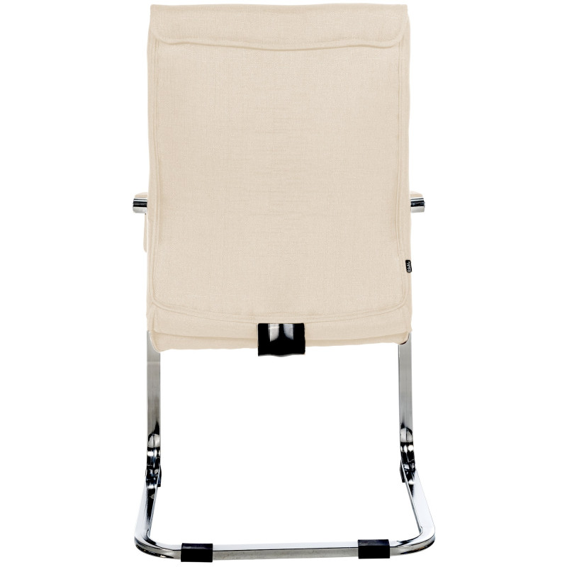 Lot de 2 chaises visiteurs en tissu Hobart | crème