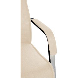 Lot de 2 chaises visiteurs en tissu Hobart | crème