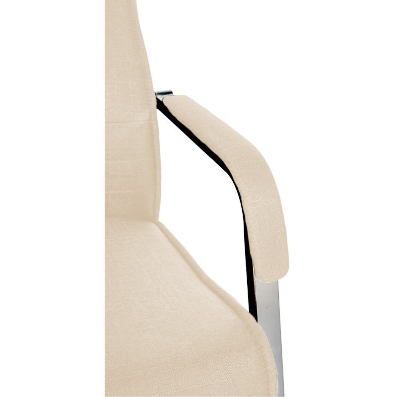 Lot de 2 chaises visiteurs en tissu Hobart | crème