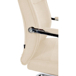 Lot de 2 chaises visiteurs en tissu Hobart | crème