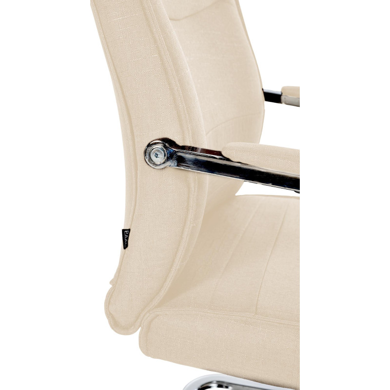 Lot de 2 chaises visiteurs en tissu Hobart | crème
