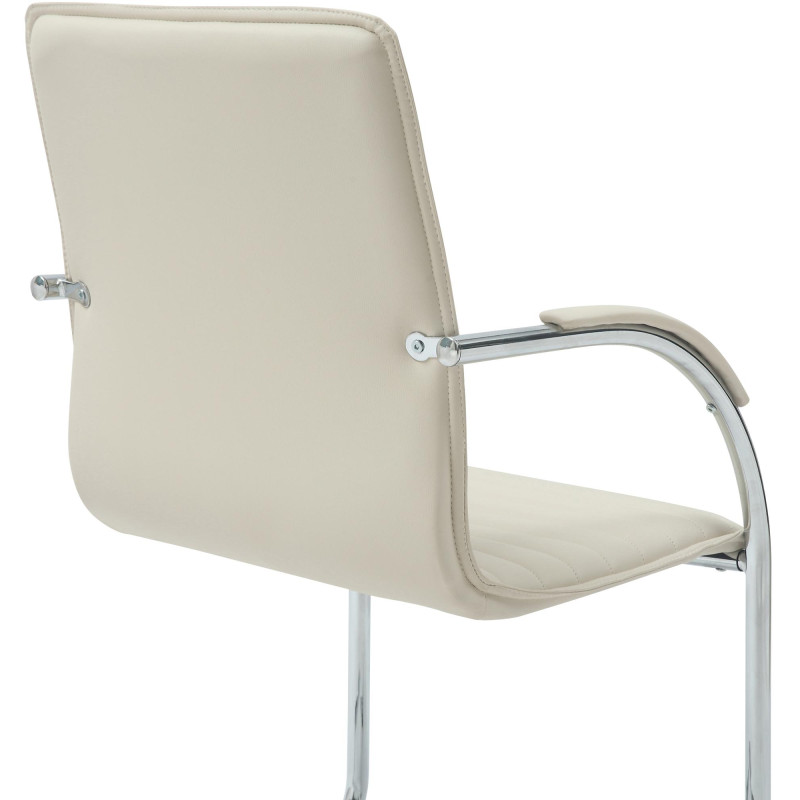 Chaise visiteur Tira en cuir artificiel | crème