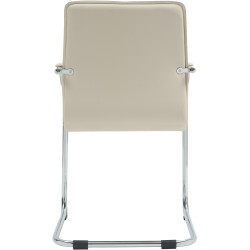 Chaise visiteur Tira en cuir artificiel | crème