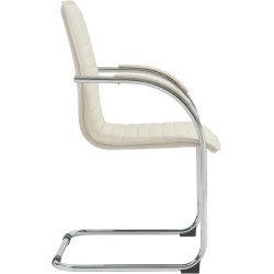 Chaise visiteur Tira en cuir artificiel | crème
