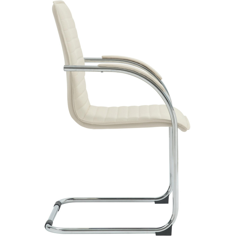 Chaise visiteur Tira en cuir artificiel | crème