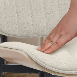 Chaise visiteur en tissu Tiffin | nature/crème