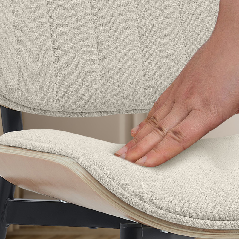 Chaise visiteur en tissu Tiffin | nature/crème