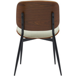 Chaise visiteur Tiffin en cuir artificiel | noix/crème