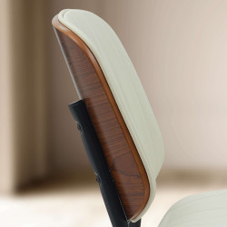 Chaise visiteur Tiffin en cuir artificiel | noix/crème