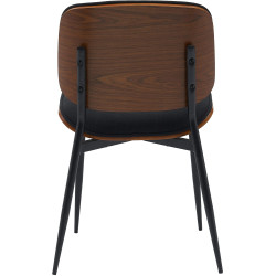 Chaise visiteur en tissu Tiffin | noyer/noir
