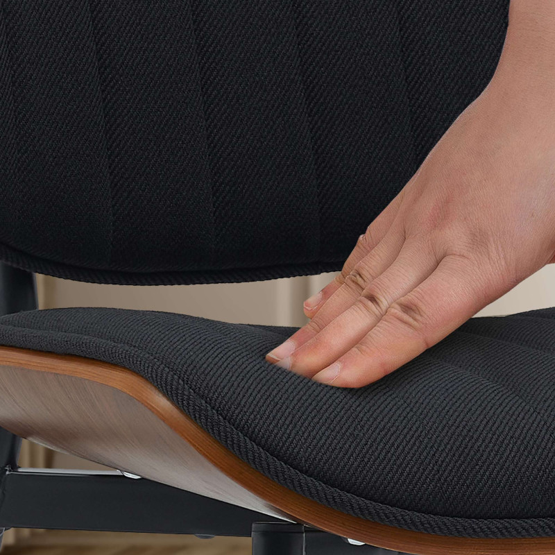Chaise visiteur en tissu Tiffin | noyer/noir