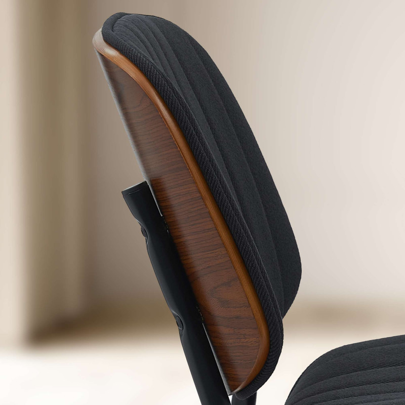 Chaise visiteur en tissu Tiffin | noyer/noir