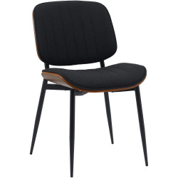 Chaise visiteur en tissu Tiffin | noyer/noir