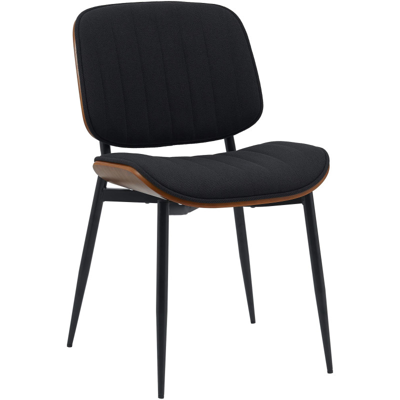 Chaise visiteur en tissu Tiffin | noyer/noir
