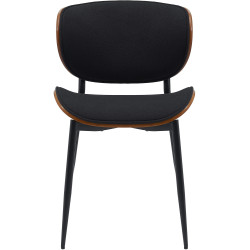 Chaise visiteur Enid en tissu | noyer/noir