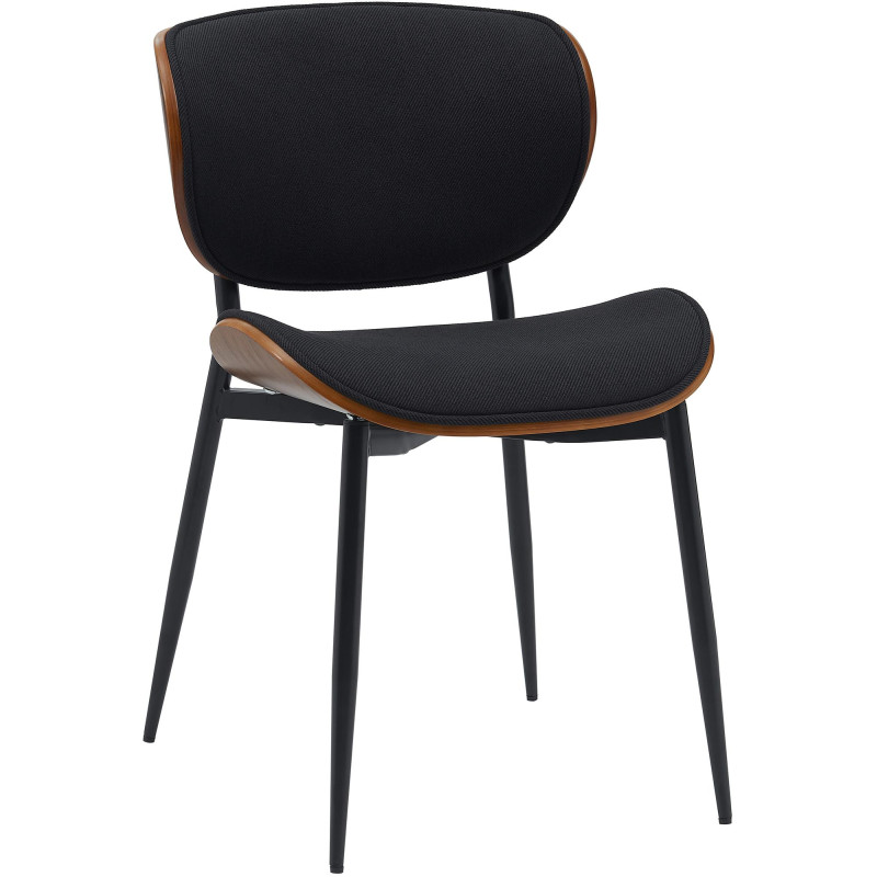 Chaise visiteur Enid en tissu | noyer/noir